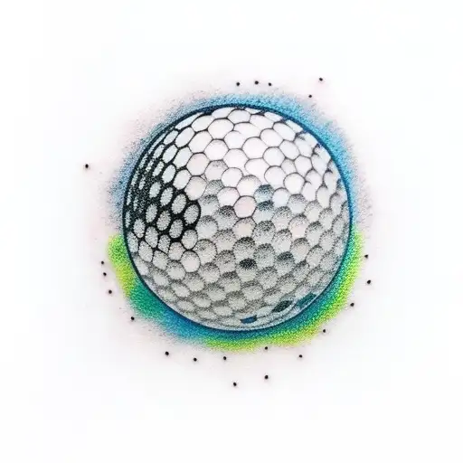 A golf ball transforming into a gaming controller tattoo design idea