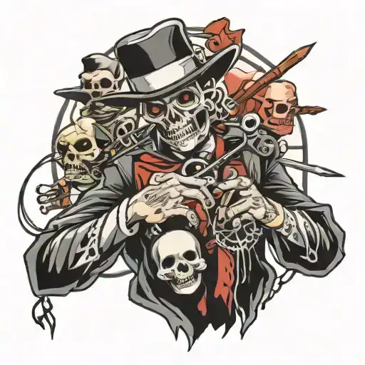 puppet master with strings tattoo design idea