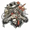 puppet master with strings tattoo design idea