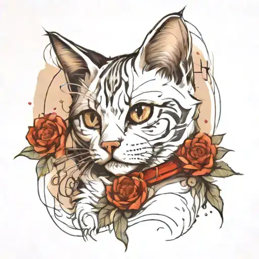 I am interested in finalizing a ready-made sketch. You need to fix the second line "That I own to my cat", make spaces b tattoo design idea