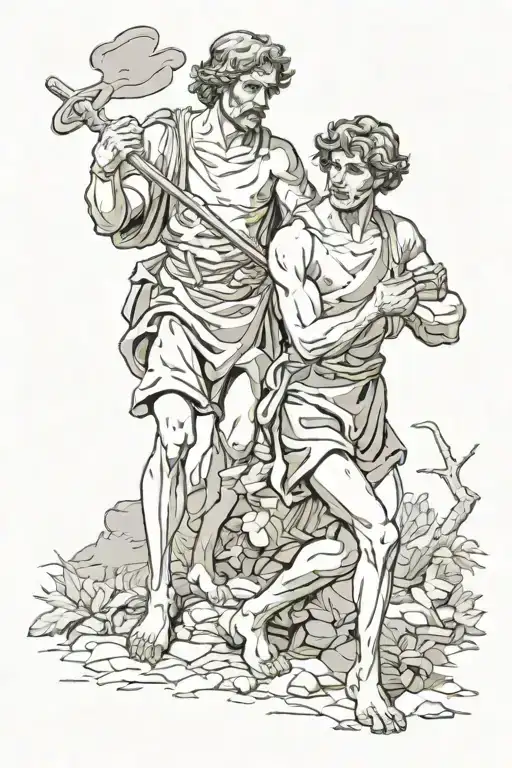 cain and abel tattoo design idea