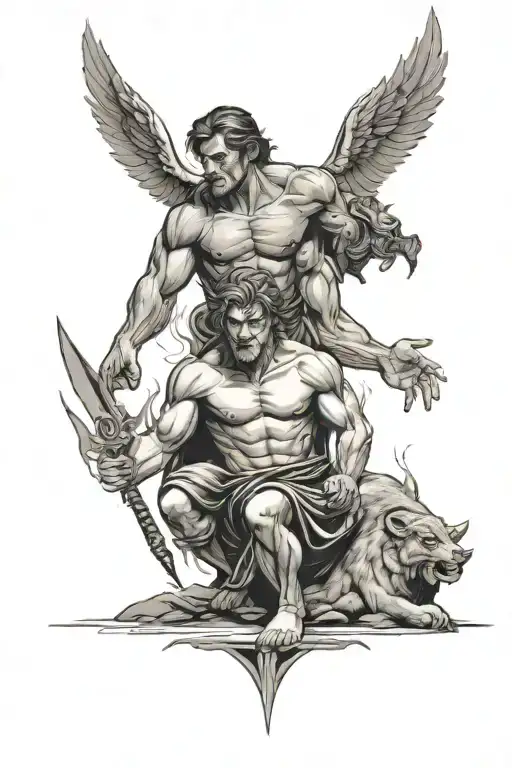 cain and abel tattoo design idea
