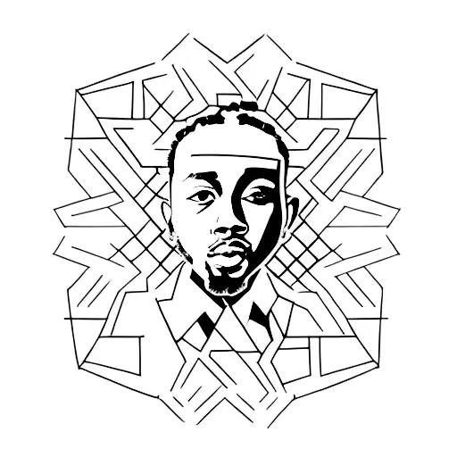 A silhouette of Kendrick Lamar  tattoo design idea