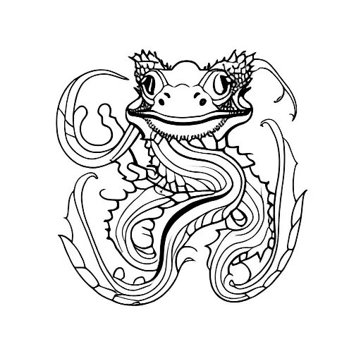 bearded dragon sleeve tattoo design idea