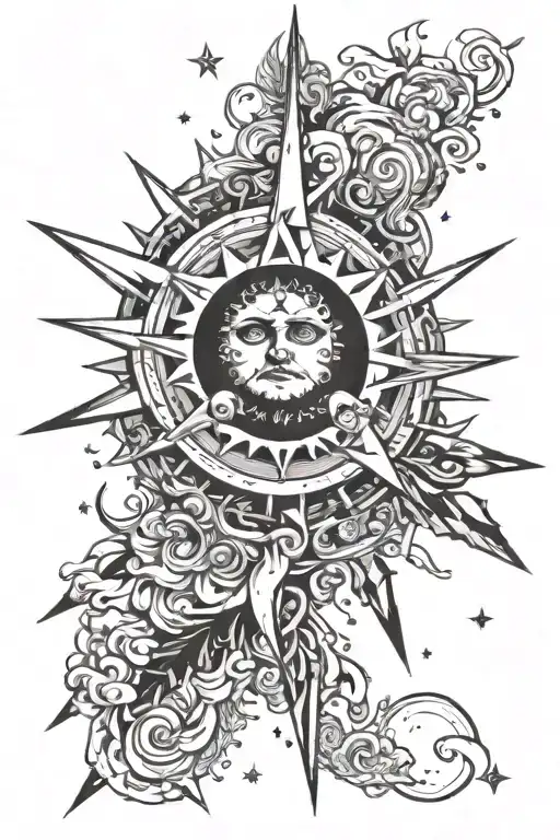 Spark becomes human, human becomes star, star becomes the sun, sun becomes God tattoo design idea