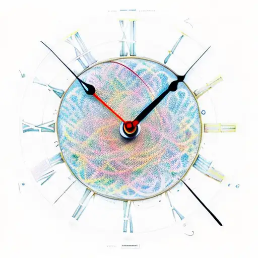 ideas of time, like surrealism clock, everything is cyclic and perfectly connected tattoo design idea