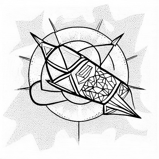 spaceship tattoo design idea