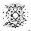 spaceship tattoo design idea