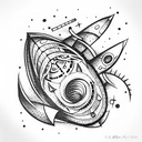 spaceship tattoo design idea