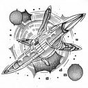 spaceship tattoo design idea