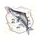 salmon  and trout tattoo design idea