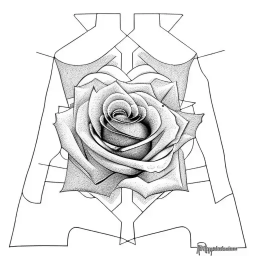 rose representing miscarriage of two kids tattoo design idea