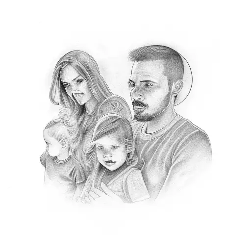 family of 4 that had 2 miscarriages tattoo design idea