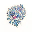 rose representing miscarriage of two kids tattoo design idea