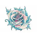 rose representing miscarriage of two kids tattoo design idea