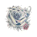 rose representing miscarriage of two kids tattoo design idea