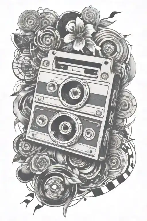 mix tape tattoo design idea