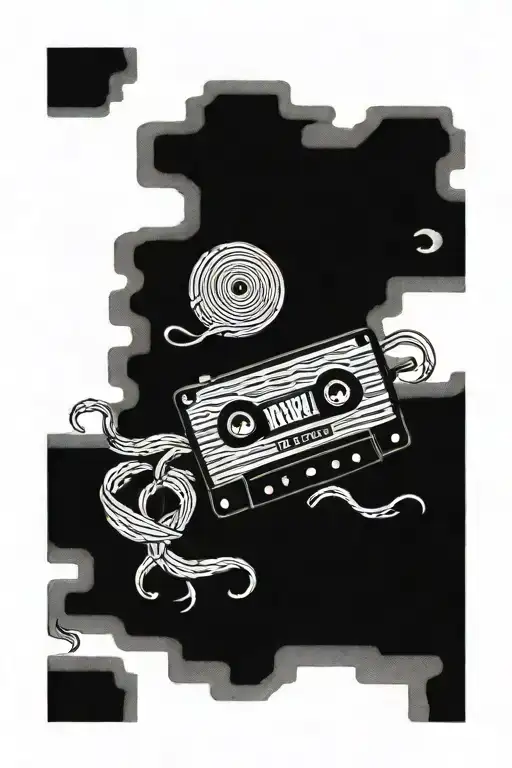 mix tape woven tattoo design idea