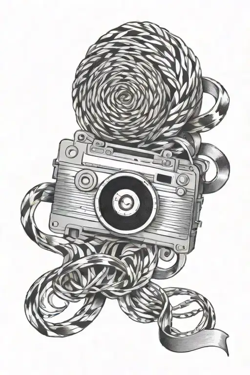 mix tape woven tattoo design idea