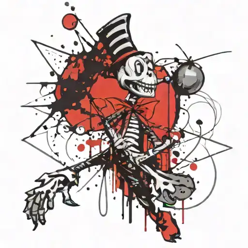 Jiminy Cricket black and white  tattoo design idea