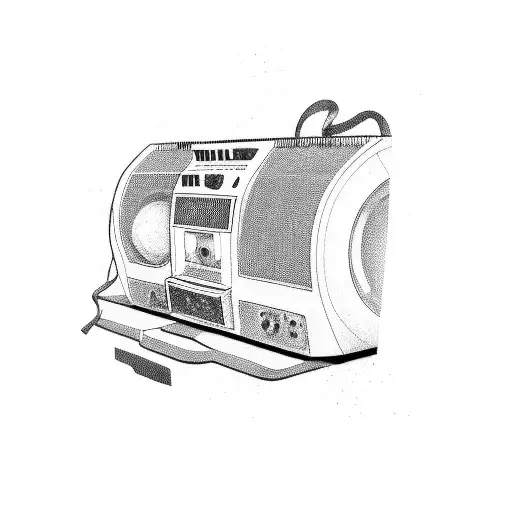 stereo boombox tattoo design idea