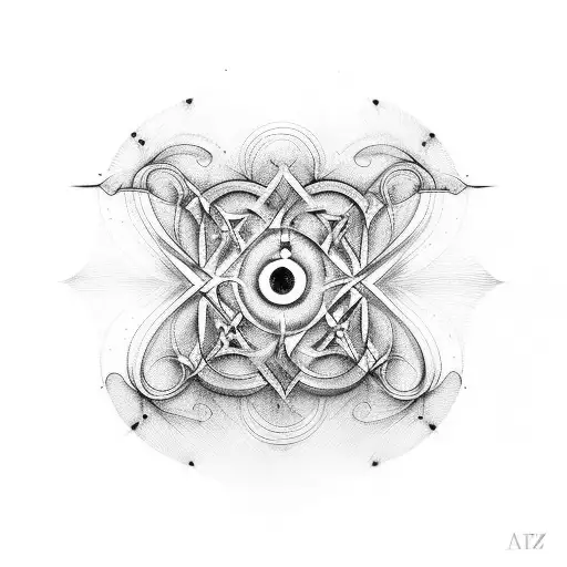 Devise a tattoo concept illustrating a labyrinth generated by a swaying pendulum, shaping the delicate veins of a butter tattoo design idea