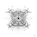 Devise a tattoo concept illustrating a labyrinth generated by a swaying pendulum, shaping the delicate veins of a butter tattoo design idea