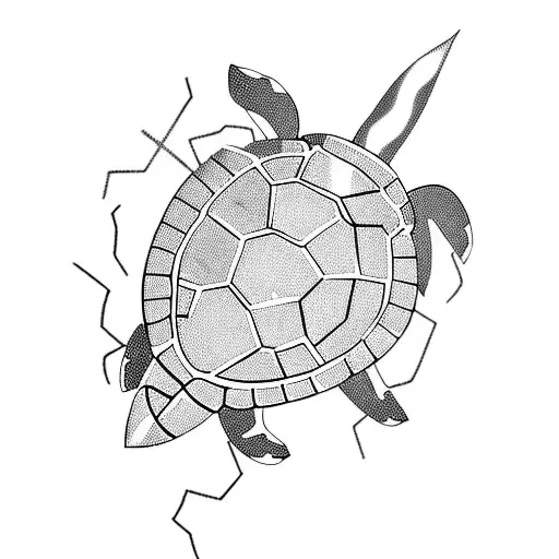 Turtle riding a lightning bolt tattoo design idea