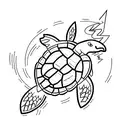 Turtle riding a lightning bolt tattoo design idea