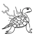 Turtle riding a lightning bolt tattoo design idea