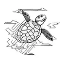 Turtle riding a lightning bolt tattoo design idea