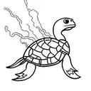 Turtle riding a lightning bolt tattoo design idea