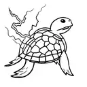 Turtle riding a lightning bolt tattoo design idea