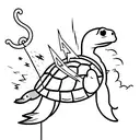 Turtle riding a lightning bolt tattoo design idea