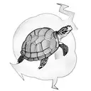 Turtle riding a lightning bolt tattoo design idea