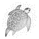 Turtle riding a lightning bolt tattoo design idea
