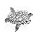 Turtle riding a lightning bolt tattoo design idea