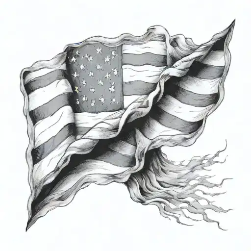 american flag shrouded in fog of war sleeve tattoo design tattoo design idea