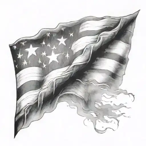 american flag shrouded in fog of war sleeve tattoo design tattoo design idea