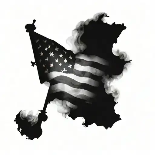 american flag shrouded in fog sleeve tattoo design tattoo design idea