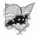 american flag shrouded in fog sleeve tattoo design tattoo design idea