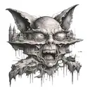A surreal and abstract representation of Stephen King's imagination tattoo design idea