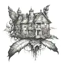 A surreal and abstract representation of Stephen King's imagination tattoo design idea