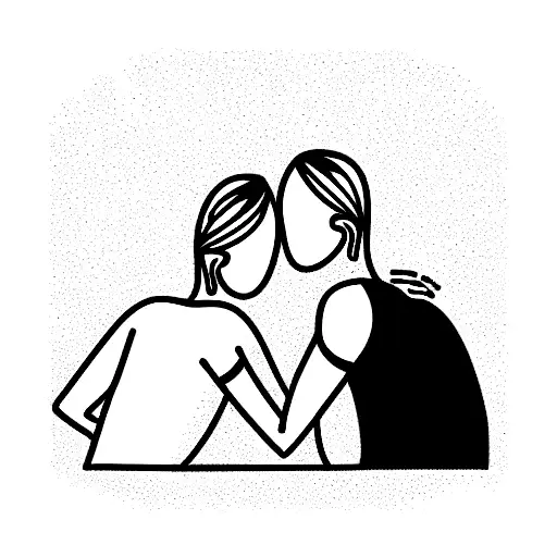 best friends male and girl tattoo design idea