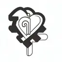 Interlocking J and S initials forming a heart shape with a key and lock motif tattoo design idea