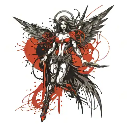 fear no evil witchblade angel tattoo design idea
