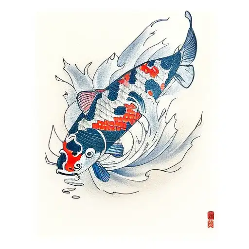 two koi fish   tattoo design idea