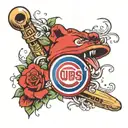 Chicago Cubs and CG together tattoo design idea