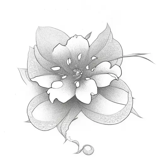 Jasmine flower and single japanese word tattoo design idea