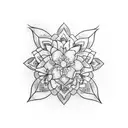 Jasmine flower and single japanese word tattoo design idea